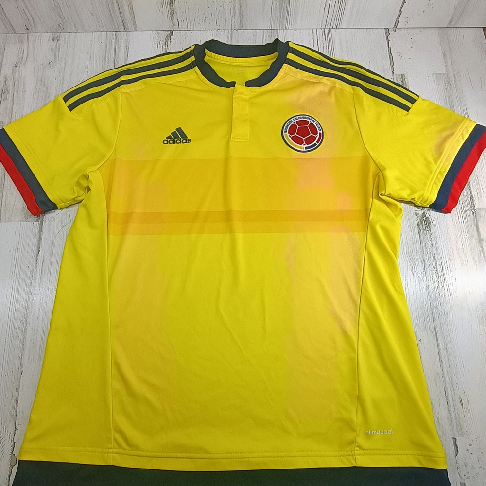 2015 Adidas Climacool Yellow Colombia National Soccer Team Jersey Men Size XL